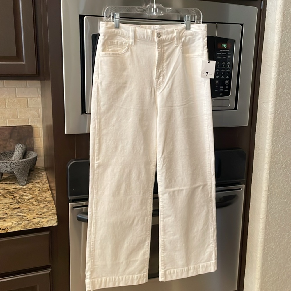 7 for All Mankind Alexa Cropped Wide-Leg Corduroy Jean